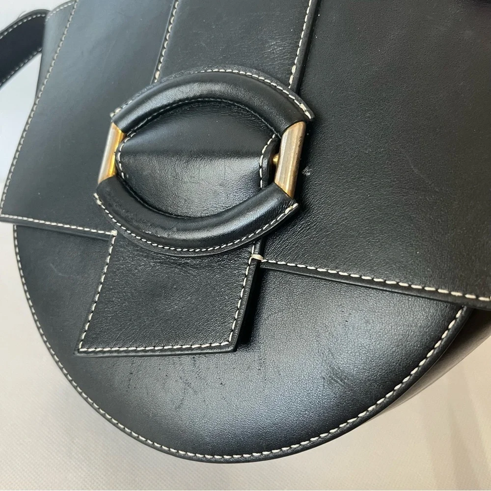 Banana Republic Gia Black Crossbody Flap Over Bag